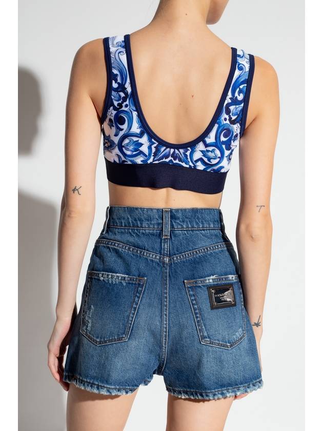 logo banding cropped sleeveless blue - DOLCE&GABBANA - BALAAN 5