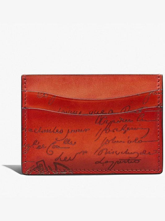 Bamboo Neo Scritto Venetian Calfskin Card Holder Tangerine BAMBOU JOUR V2 TR - BERLUTI - BALAAN 1