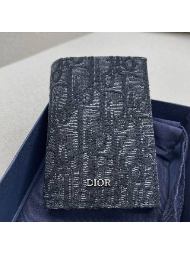 Bi-Fold Card Holder Black  Oblique Jacquard - DIOR - BALAAN 6