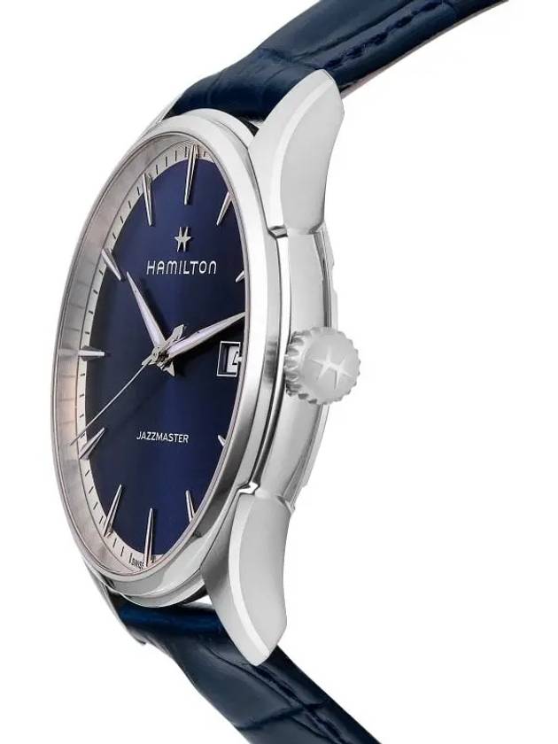 Jazzmaster Gent Quartz 40mm Leather Watch Navy - HAMILTON - BALAAN 4