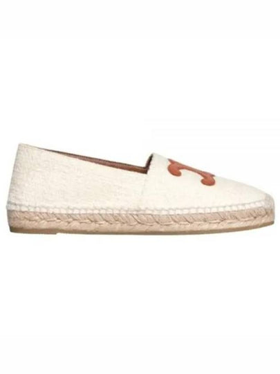 Women's Triomphe Logo Patch Flat Espadrilles Cream - CELINE - BALAAN 2