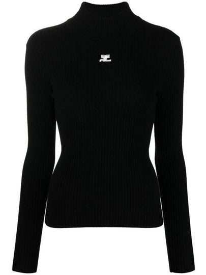 Mockneck Rib Knit Top Black - COURREGES - BALAAN 2