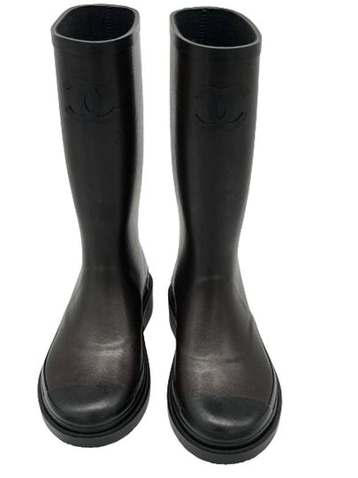 CC Logo Bicolor Rain Boots Brown Black - CHANEL - BALAAN 2