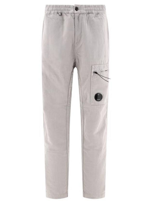 Linen Blend Cargo Straight Pants Grey - CP COMPANY - BALAAN 1