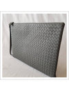 Intrecciato Strap Clutch Bag Grey - BOTTEGA VENETA - BALAAN 5