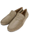 Men's City Gomino Suede Driving Shoes Beige - TOD'S - BALAAN 3