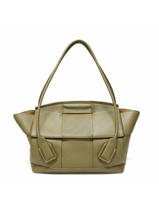 Women s Bottega Veneta 598244 Khaki Calfskin Intrecciato Weaving Arco 48 Top Handle Medium Tote Bag gt Gangbuk used luxury goods - BOTTEGA VENETA - BALAAN 1