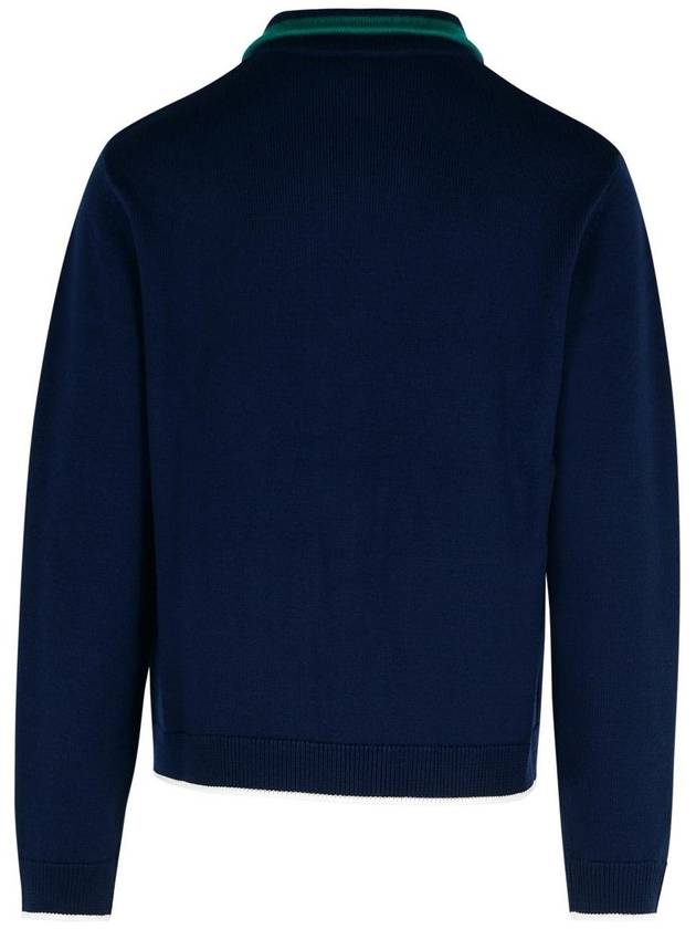 Casablanca 'Tennis' Navy Merino Wool Sweatshirt - CASABLANCA - BALAAN 3