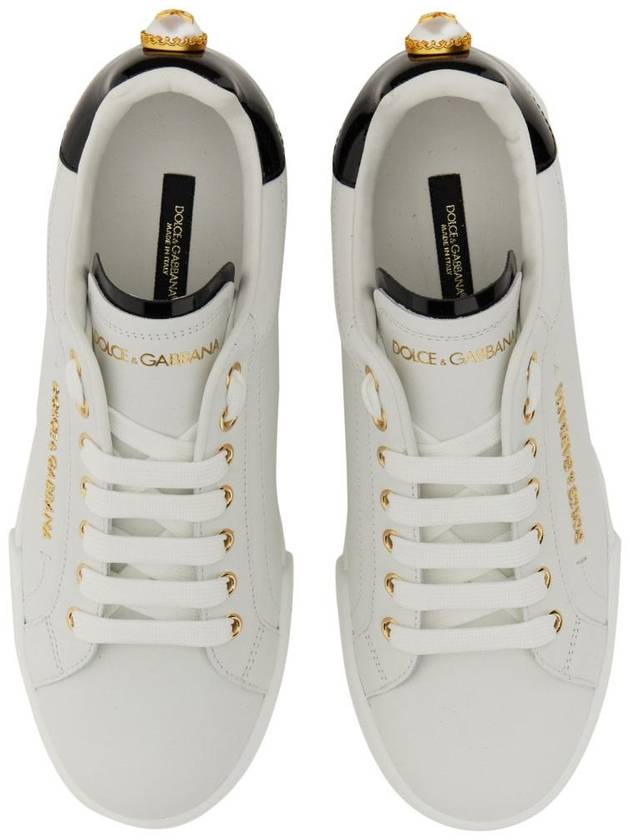 Women's Calfskin Nappa Portofino Sneakers White - DOLCE&GABBANA - BALAAN 9