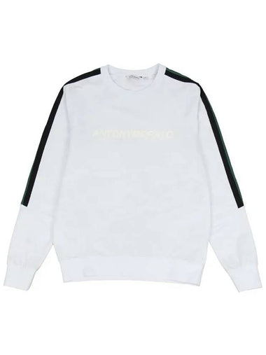 Shoulder color line white sweatshirt TEE189 - IKALOOOK - BALAAN 1