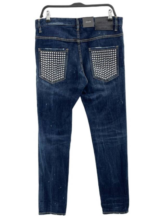 Pocket Stud Skater Straight Jeans Blue - DSQUARED2 - BALAAN 3