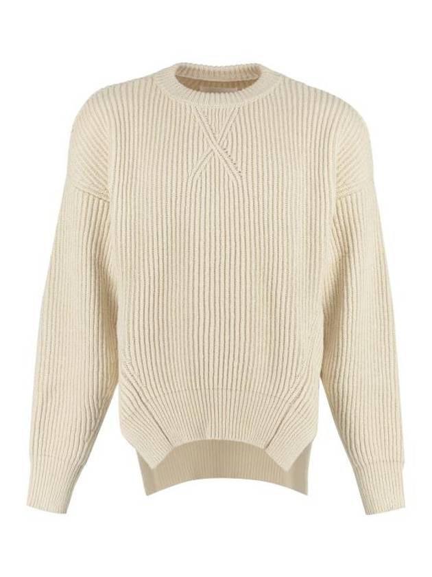 Crew Neck Knit Top Cream - JIL SANDER - BALAAN 1