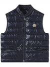 Gui Logo Patch Padded Vest Night Blue - MONCLER - BALAAN 3