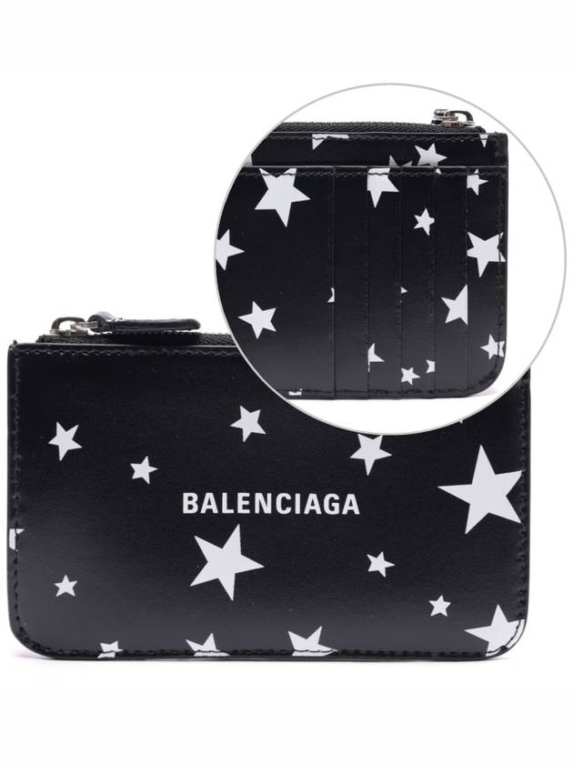 Stars And Moon Print Card Wallet Black - BALENCIAGA - BALAAN 3