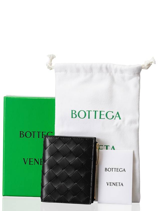 Intrecciato Small Leather Half Wallet Black - BOTTEGA VENETA - BALAAN 7