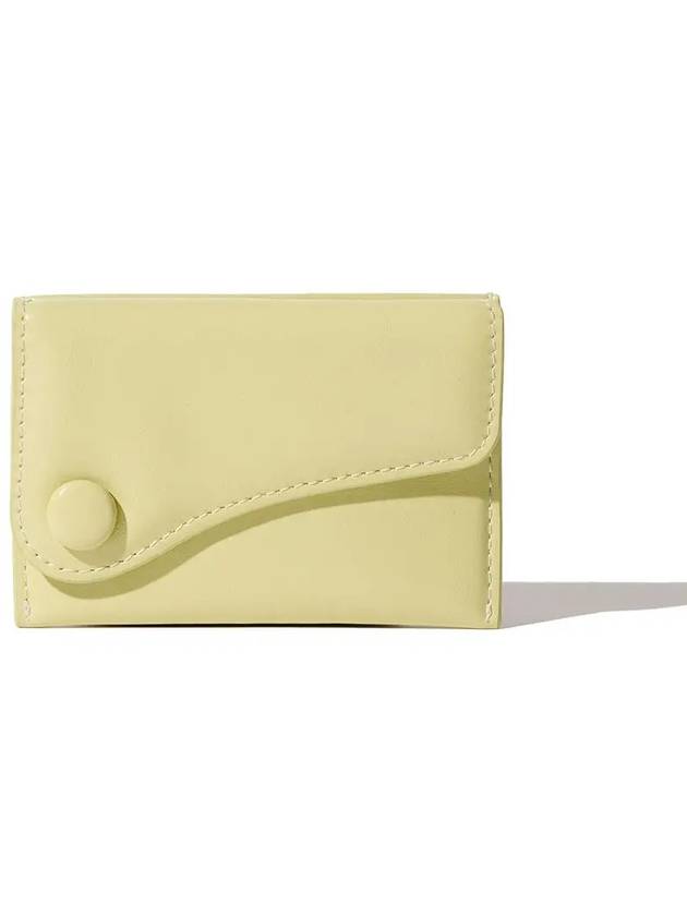 Dot Saddle Slim Mini Transportation Card Wallet Pale Lemon - LE MASQUE - BALAAN 3