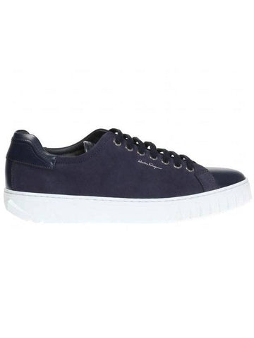 Salvatore Men's Cube Platform Low Top Sneakers Blue - SALVATORE FERRAGAMO - BALAAN 1