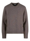 Metal Note Button Wool Knit Top Grey - BOTTEGA VENETA - BALAAN 2