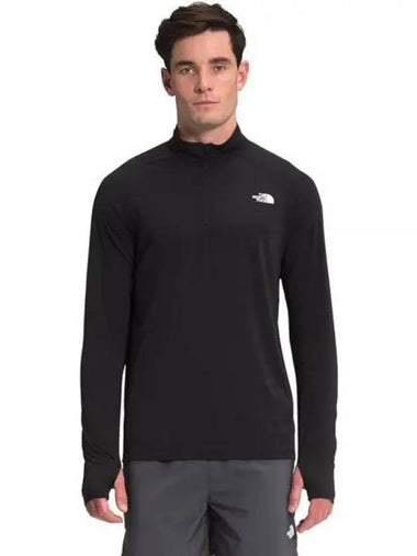 Men's Elevation Half Zip-Up Long Sleeve T-Shirt Black - THE NORTH FACE - BALAAN 1