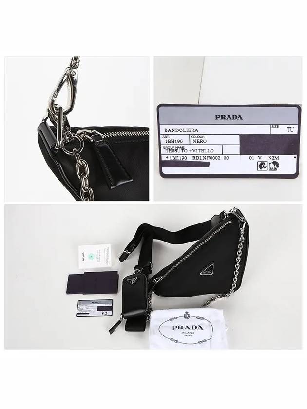 Triangle Logo Re-Nylon Cross Bag Black - PRADA - BALAAN 8