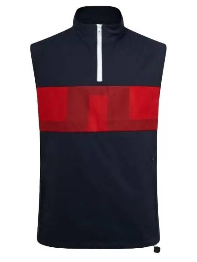 Dean Logo Quarter Zip-Up Golf Vest Navy - J.LINDEBERG - BALAAN 2