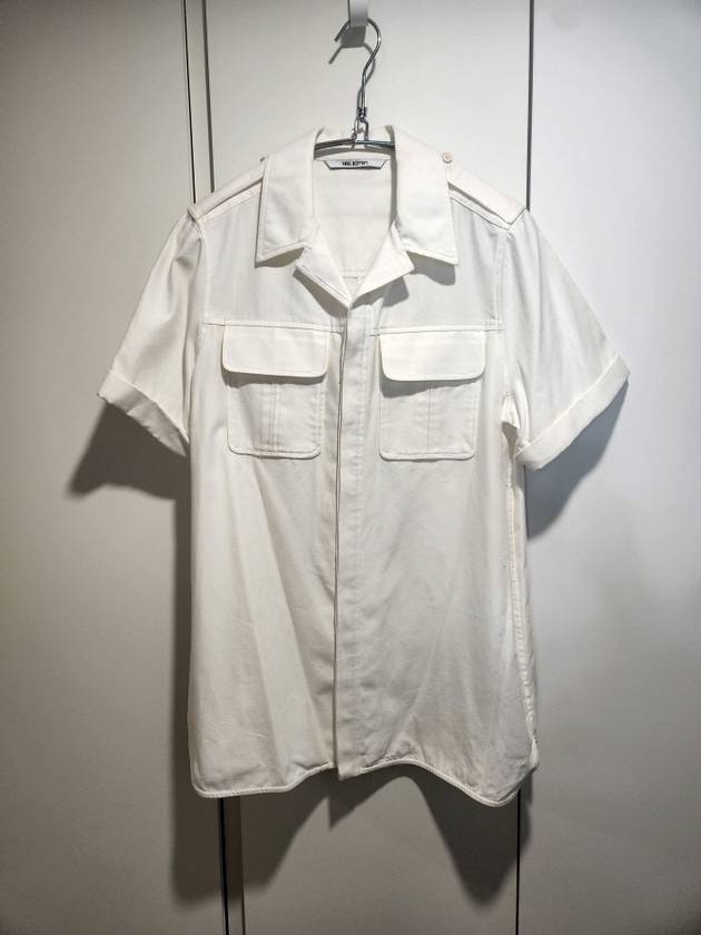 turn up WHITE DENIM SHIRT - NEIL BARRETT - BALAAN 3