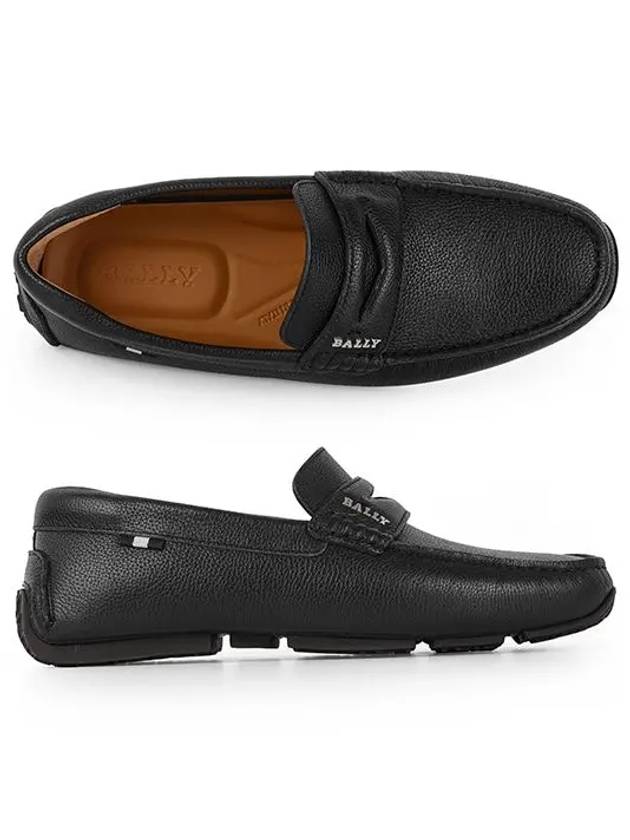 Men's Pavel Logo Driving Shoes Black - BALLY - BALAAN.