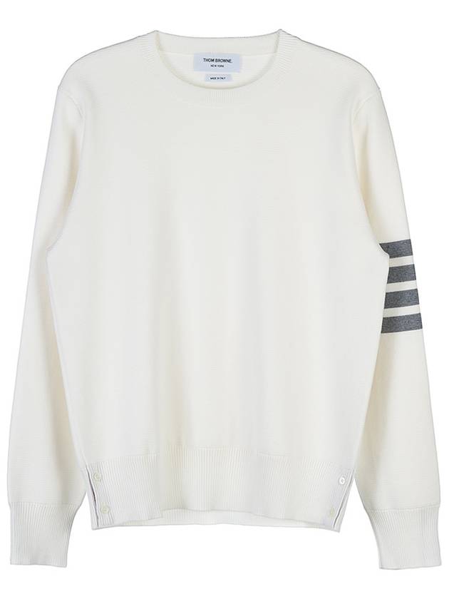 4 Bar Armband Milano Stitch Knit Top White - THOM BROWNE - BALAAN 2