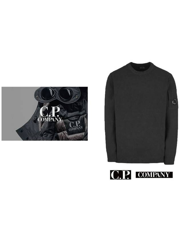 Men 11CMKN102A Lens Crew Neck Knit Black - CP COMPANY - BALAAN 3