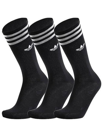 Solid Crew Socks 3 Pack Black - ADIDAS - BALAAN 1