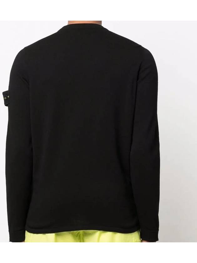 Wappen Patch Crew Neck Knit Top Black - STONE ISLAND - BALAAN 5