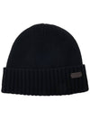 Logo Patch Carlton Cotton Beanie Black - BARBOUR - BALAAN 11