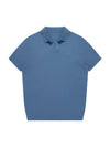 Men's Polo Open Collar Short Sleeve Knit Aquamarine - SOLEW - BALAAN 1