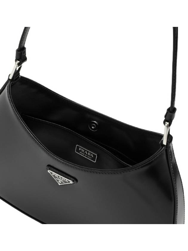 Triangular Logo Cleo Brushed Leather Shoulder Bag Black - PRADA - BALAAN 5