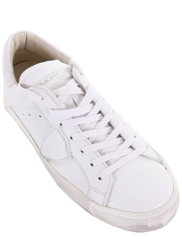 PLSX White Tab Canvas Low Top Sneakers - PHILIPPE MODEL - BALAAN 4