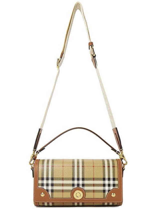 Women's Check Leather Top Handle Shoulder Bag Beige - BURBERRY - BALAAN 8