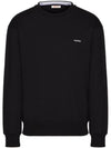 Print Cotton Crewneck Sweatshirt Black - VALENTINO - BALAAN 1