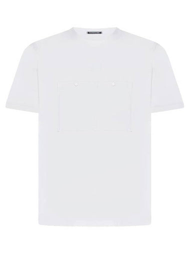 Mercerized Jersey Pocket Short Sleeve T-Shirt White - CP COMPANY - BALAAN 1