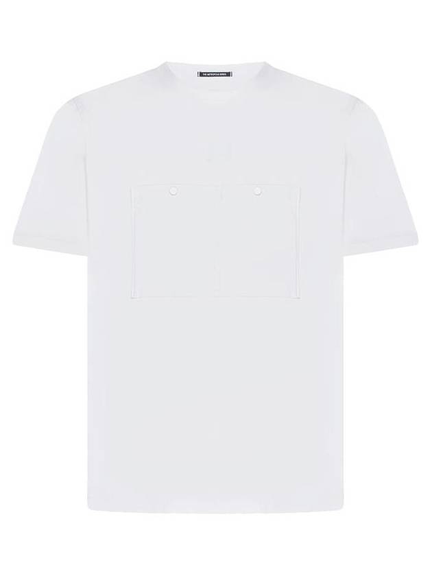 Mercerized Jersey Pocket Short Sleeve T-Shirt White - CP COMPANY - BALAAN 1