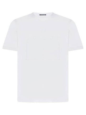 Mercerized Jersey Pocket Short Sleeve T-Shirt White - CP COMPANY - BALAAN 1