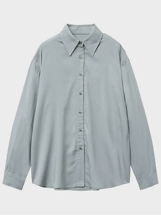 Classic Tencele Loose Fit Shirt Greyish Blue - NOIRER FOR WOMEN - BALAAN 3