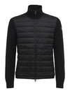 Padded Wool Cardigan Black - MONCLER - BALAAN 2