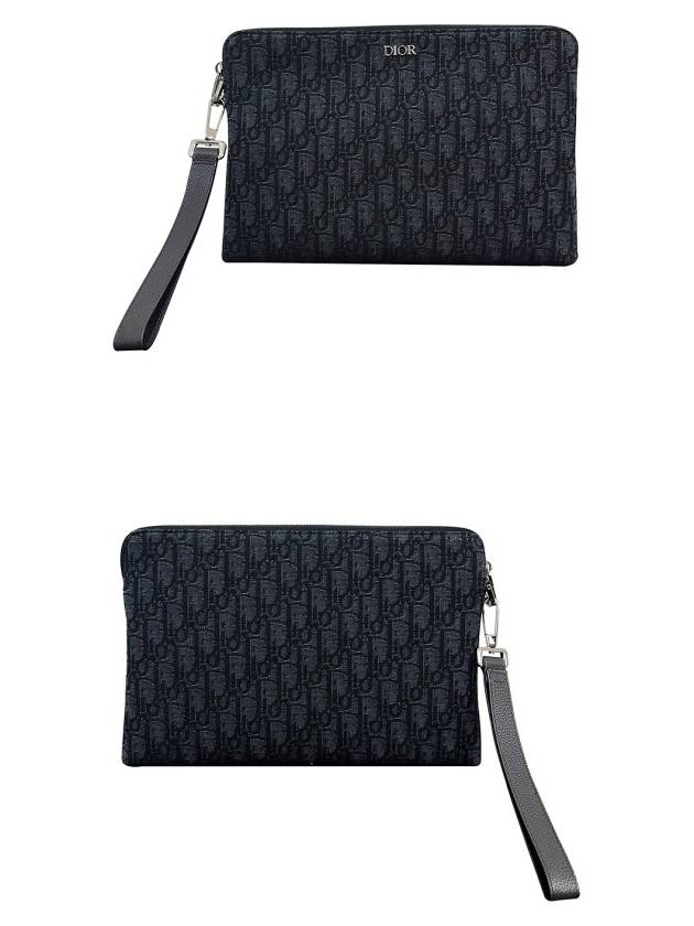 Oblique Jacquard Strap Clutch Bag Black - DIOR - BALAAN 5