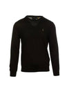 Logo Crew Neck Wool Knit Top Black - POLO RALPH LAUREN - BALAAN 2