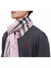 Check Wool Silk Blend Scarf Pink - BURBERRY - BALAAN 4