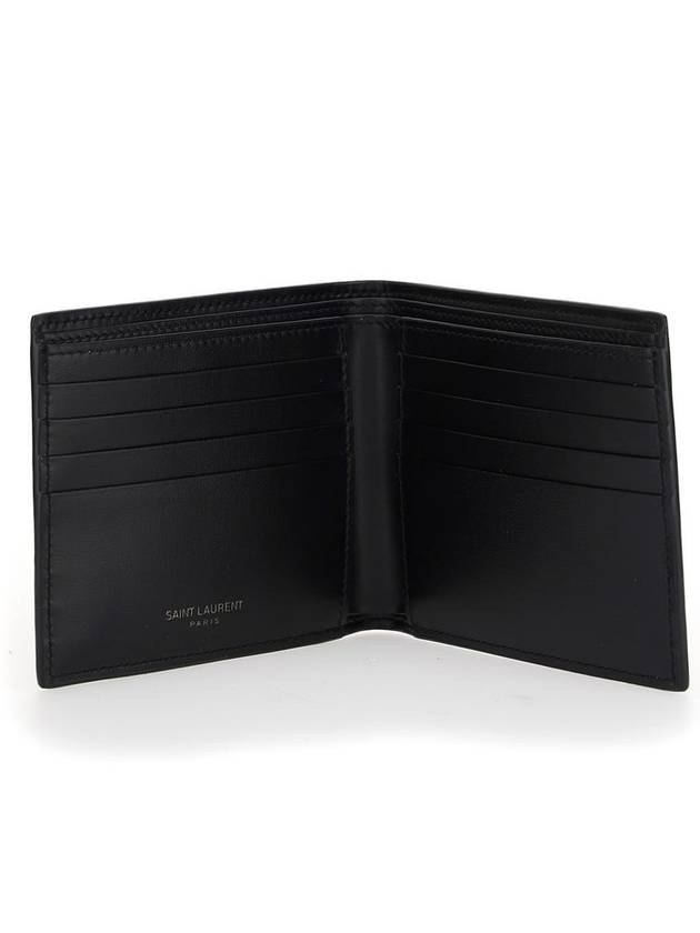 Tiny Cassandre Monogram Half Wallet Black - SAINT LAURENT - BALAAN 4