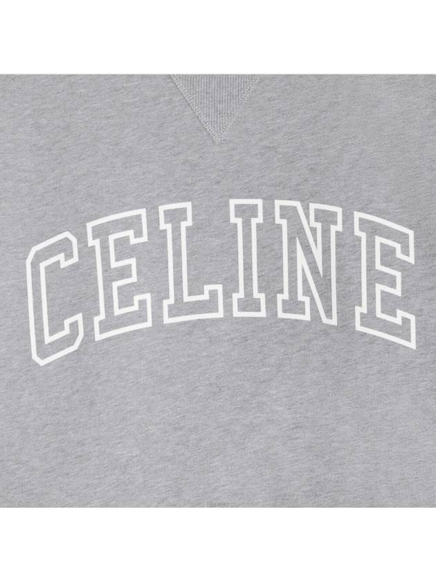 Logo Print Cotton Sweatshirt Grey - CELINE - BALAAN 5