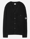 Lens Detail Cotton Cardigan Black - CP COMPANY - BALAAN 2