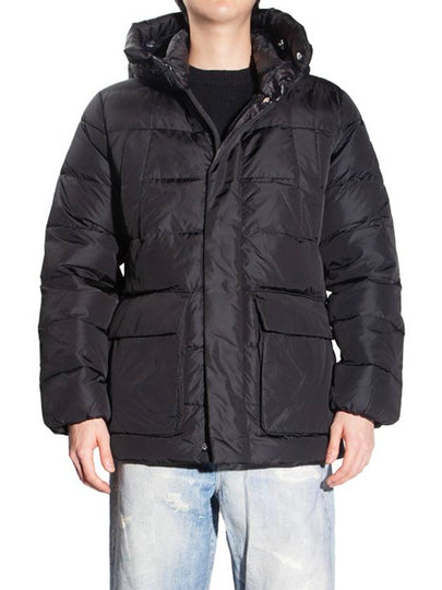 Men's Bixio Logo Hooded Quilted Padding Black - DUVETICA - BALAAN 2