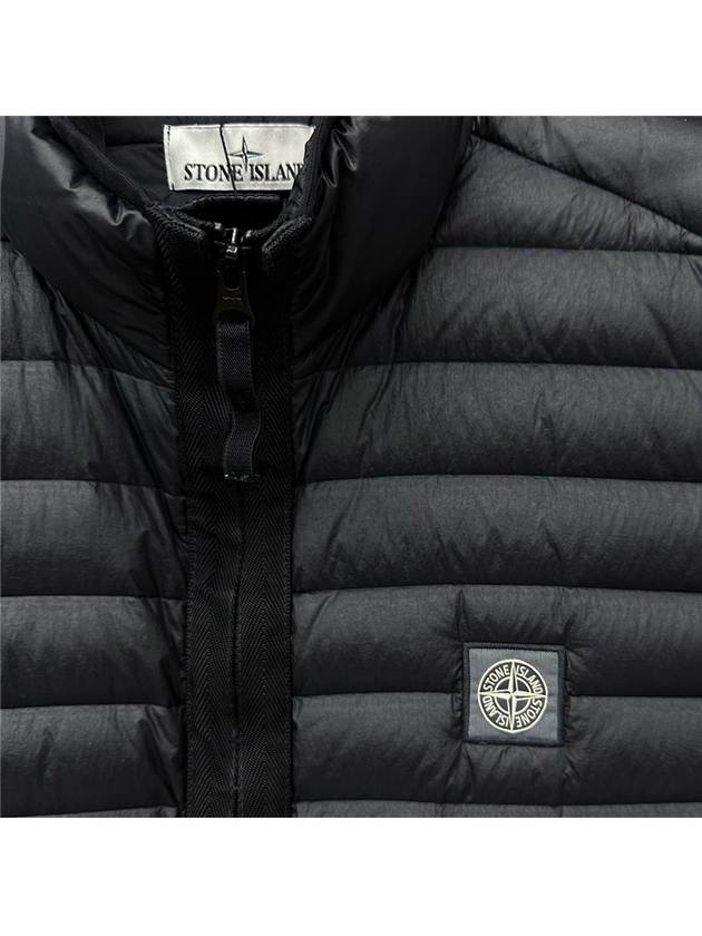 Men's Logo Patch Puffer Vest Black - STONE ISLAND - BALAAN 4